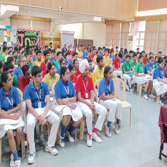 Classes 11 and 12 interact with School Chairman Mr. Goradia on the issue of Corruption