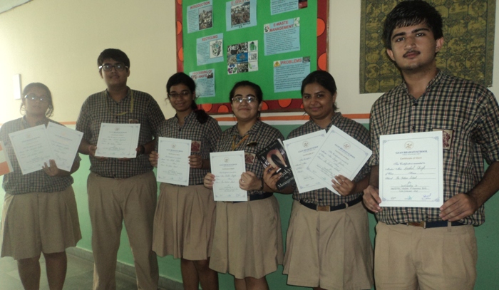 Tanya Gauba and Kamyani Gupta class 11B took Best Logo Award for package designing at Commerce Conclave, 2012 