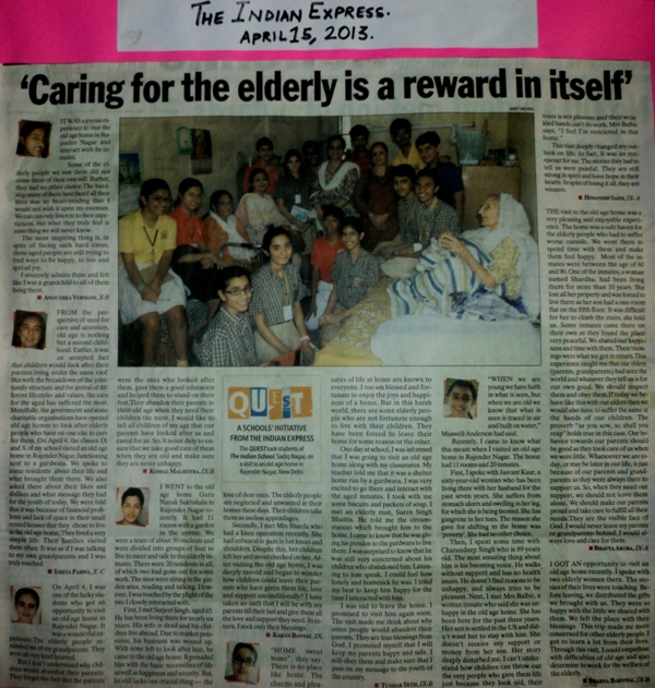 The Indian Express, 15 April, 2013