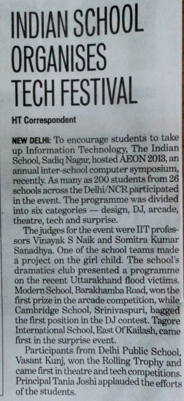 Hindustan Times, Tuesday, 30 July, 2013.