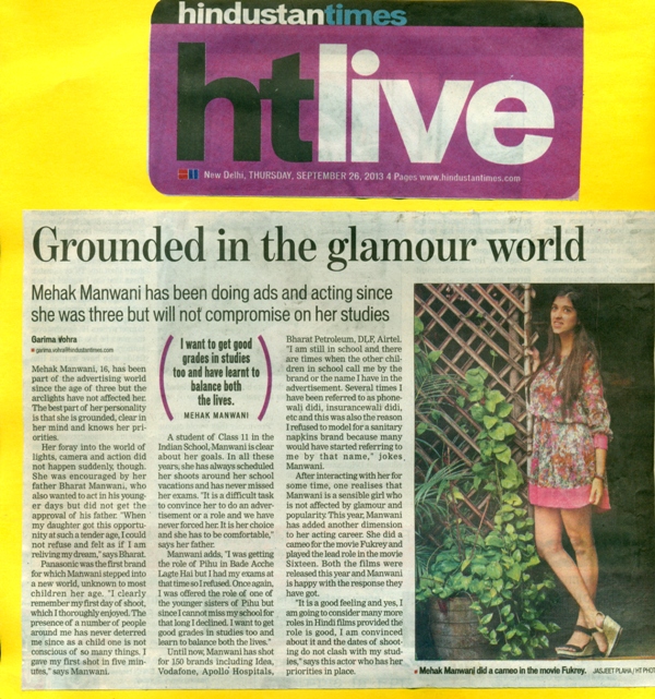 Hindustan Times, Thursday, 26 September, 2013.