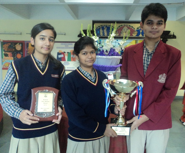 Rich awards at inter-school debate for senior students at Ramjas School.
