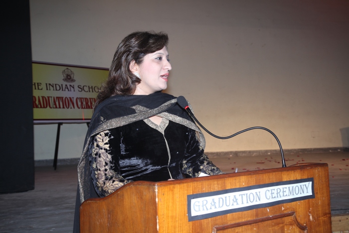 Ms. Sangeeta Aswani, VP, PTA speaks on the occasion of Graduation, 25 January, 2014.