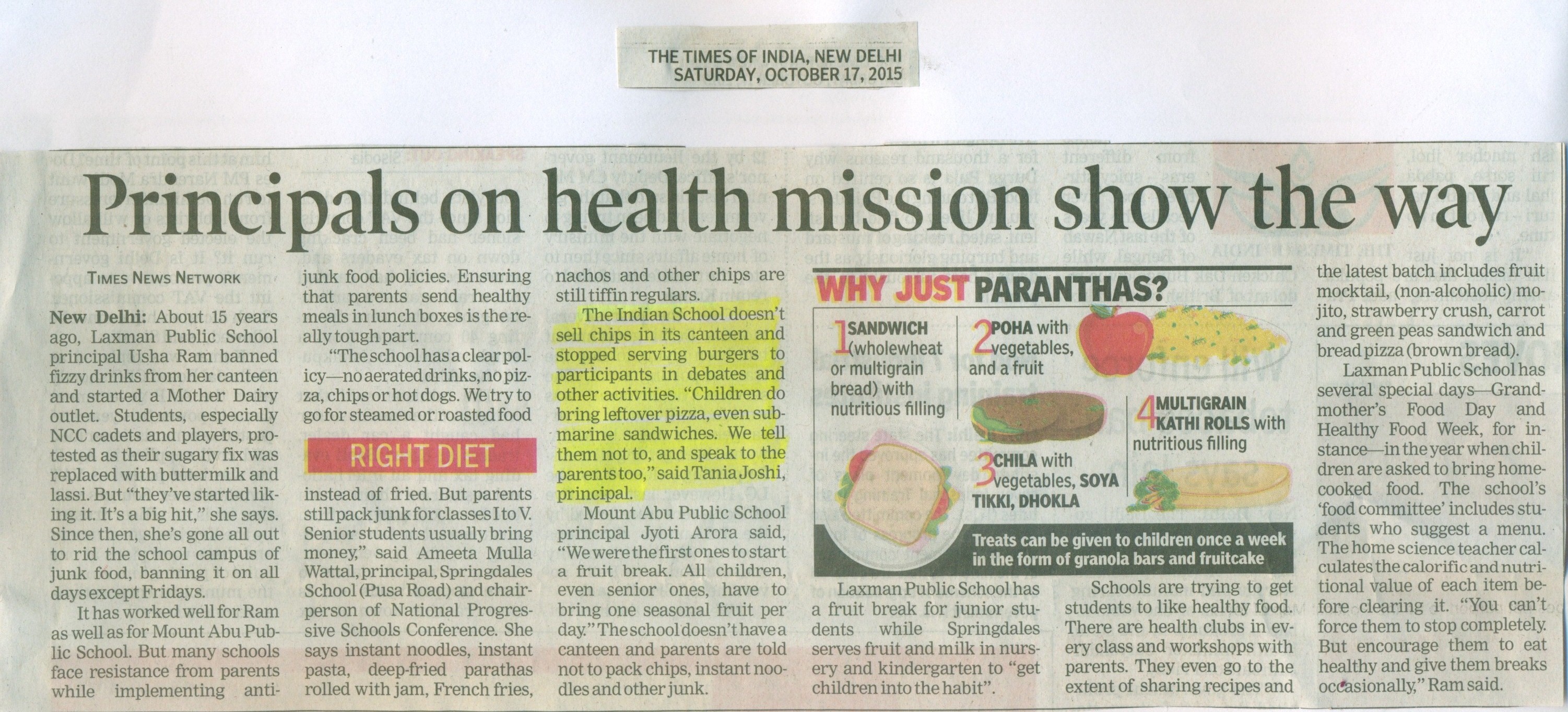THE TIMES OF INDIA, SATURDAY,17 OCTOBER 2015