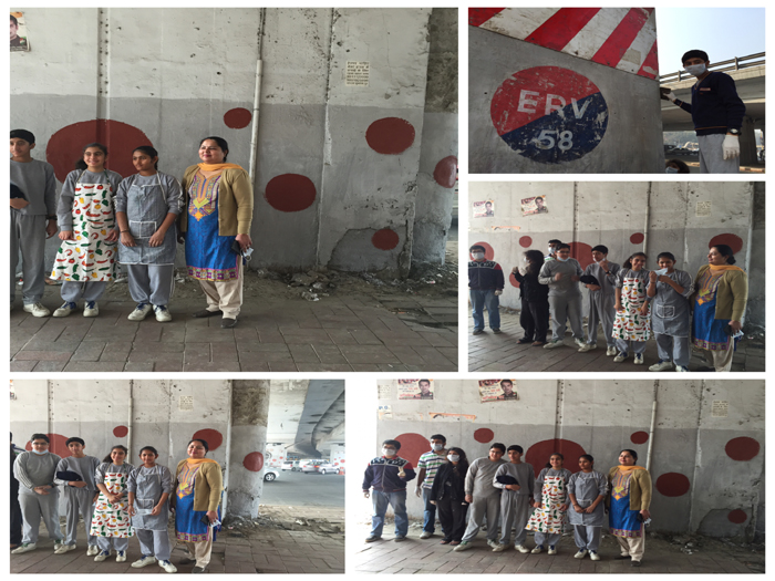 SPOT FIX by the Citizenship Programme of the space beneath the Moolchand Flyover & the Metro pillars