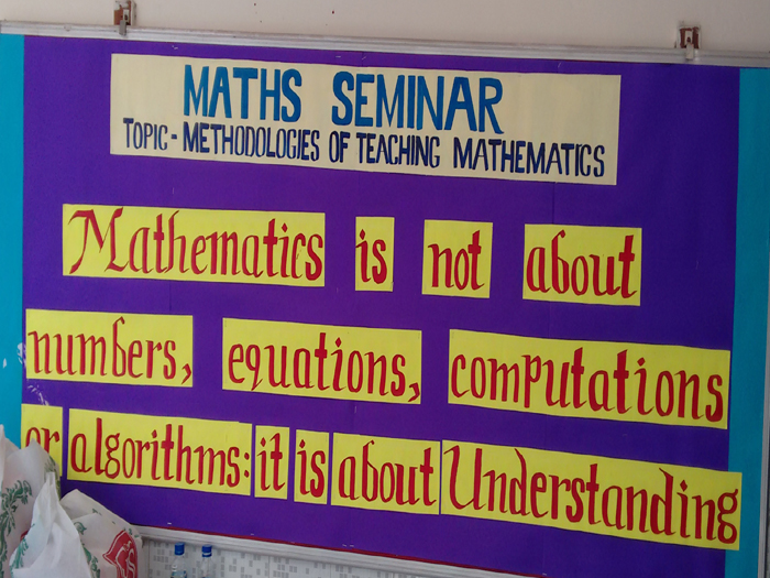 Methodologies of Teaching Mathematics for classes 1112- teacher workshop