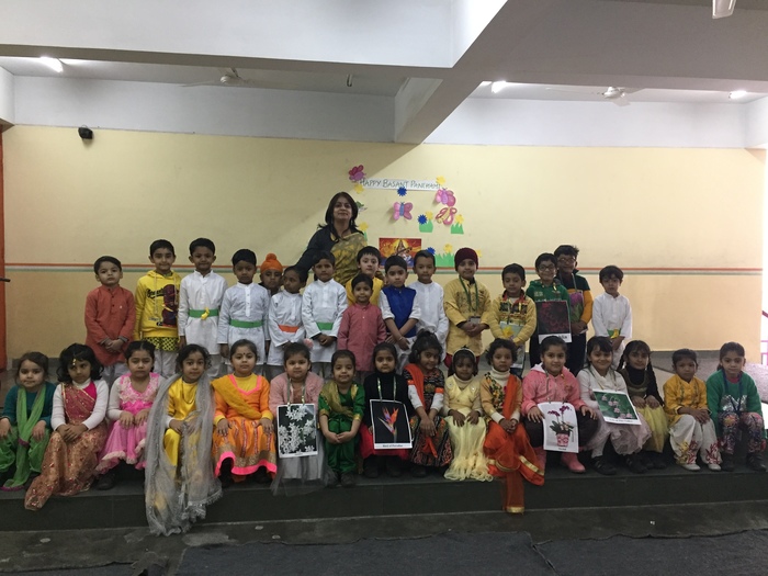 Special assembly on Basant Panchami by Pre- primary Vega.
