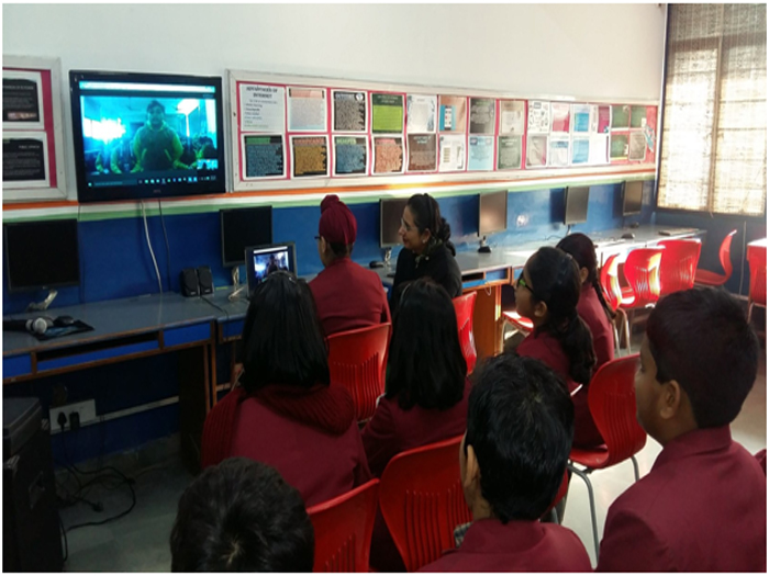 Video conference with Parivartan School, Ghaziabad.