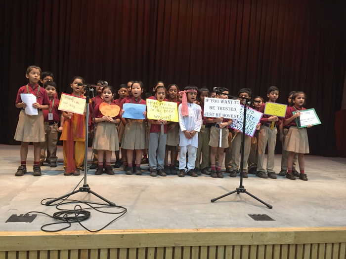 Special assembly by class 2 A on Honesty