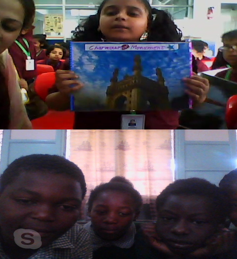 Class 2C interacts with peers in Zambia on Skype