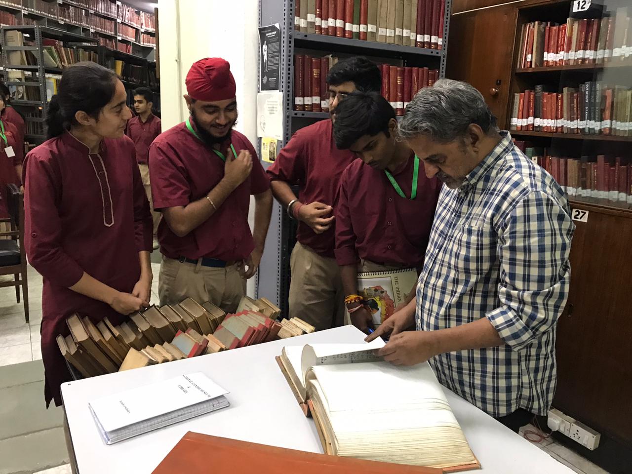 Visit to Gandhi Library during Library Week for classes 11 and 12