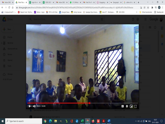 Skype classroom with a Nigerian educator for classes 6 and 7