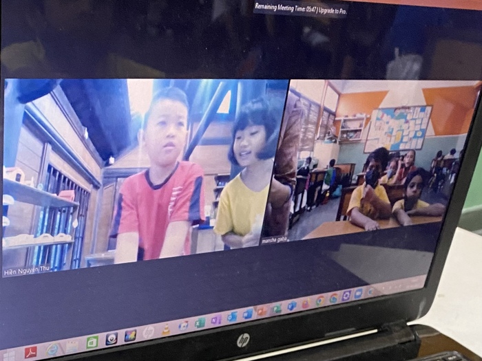 Class 2 meets Vietnamese peers online