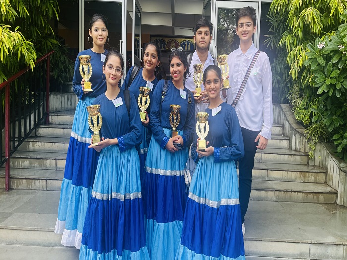 Top honour at the Inter-School Folk Dance from Across the World Competition at DPS RK Puram