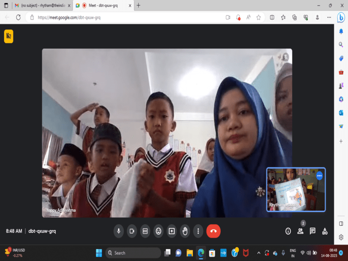 Class 1B engages with peers in an Indonesian school