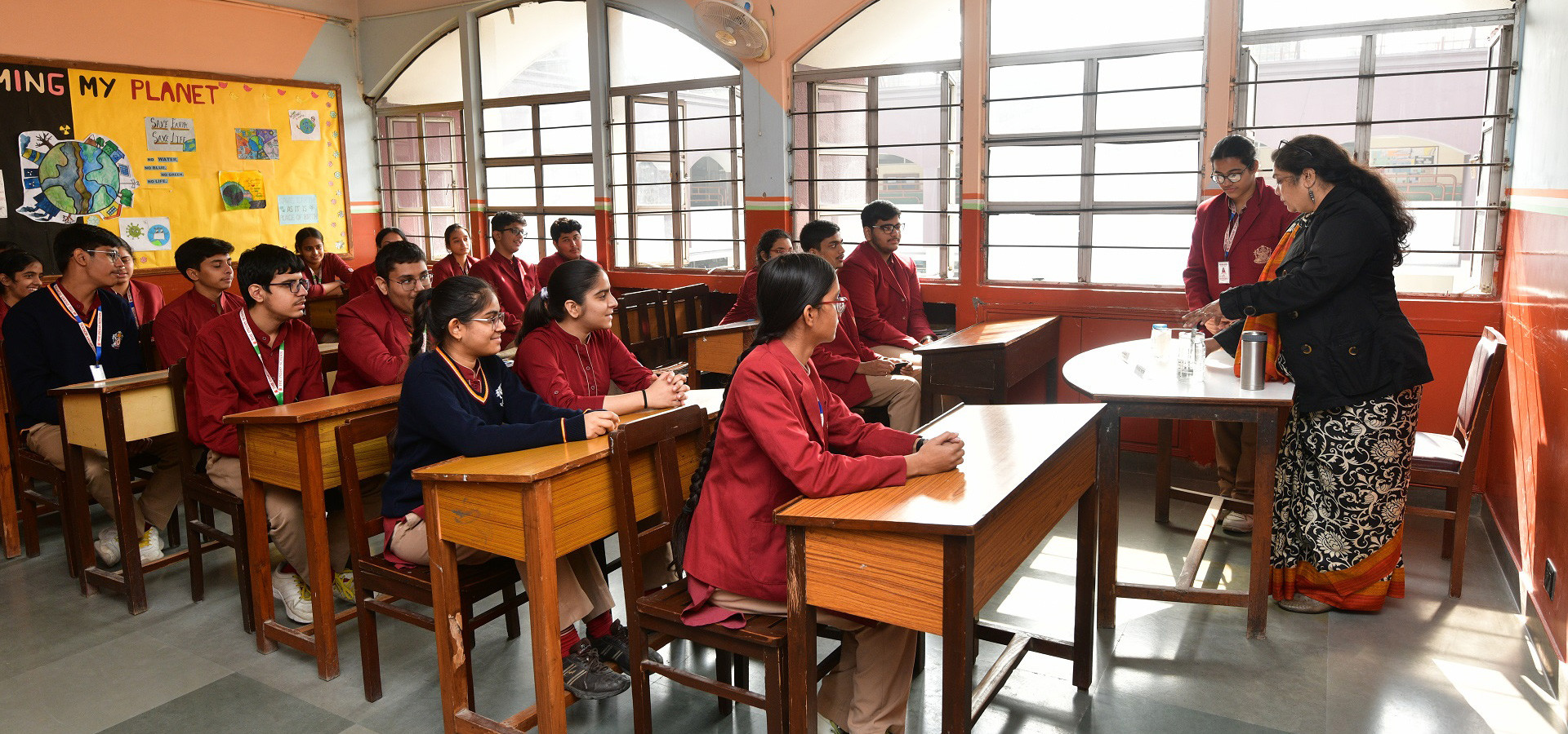 Indian students classroom